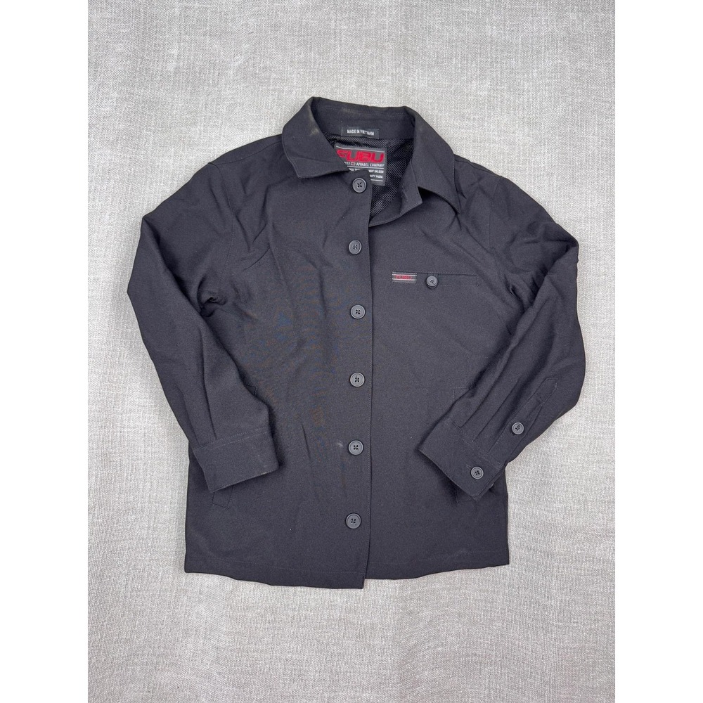 FUBU Windbreaker Jacket Mens S Black Button Front Lined Hip Hop Streetwear